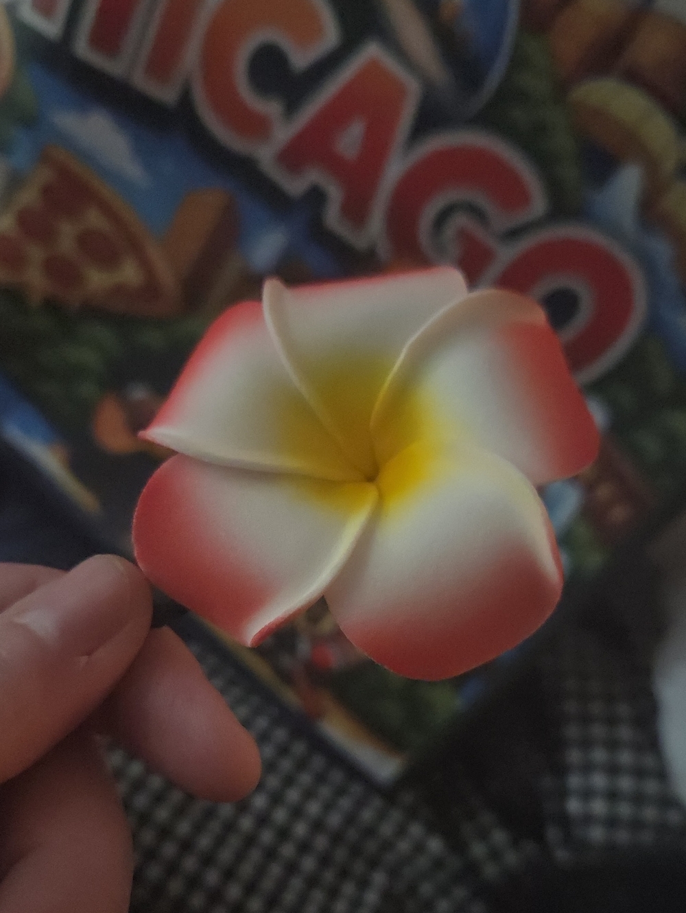 Decorative Artificial Plumeria Flower Hair Clip